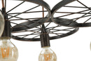 Lampadario Indust Circle 6 Luci 110x60x6 cm in Ferro