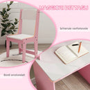 Tavolo Scrivania per Bambini 5-8 Anni 90x45x90 cm con Sedia Scaffale Mensola Estraibile e Cassetto in MDF Rosa      