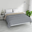 Piumino Invernale in Microfibra 200gr Doubleface Platino/Crema Varie Misure