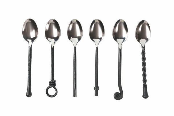 sconto Set mit 6 Edelstahllöffeln Villa d'Este Home Tivoli Black Materia