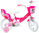 Bicicletta per Bambina 12” 2 Freni Barbie Rosa/Bianca