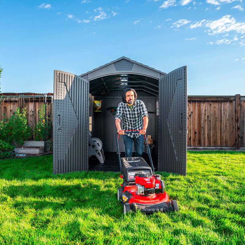 Casetta Box da Giardino per Attrezzi 204x354 cm in HDPE Venezia 3 Grigio