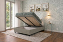 Letto 1 Piazza e Mezza Contenitore Imbottito Similpelle Cappuccino Boxmax Varie Misure