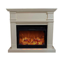 Camino Elettrico da Pavimento 114x28x102 cm Effetto Fiamma 1500W Sined Caldera XXL Bianco