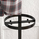 Appendiabiti da Terra Ø34x177 cm con Portaombrelli e 8 Ganci in Metallo Nero