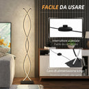 Lampada da Terra LED a Doppia Spirale 25x20x144 cm con Luminosità Regolabile Interruttore a Pedale Nero      