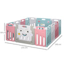 Box Recinto Attività per Bambini 149x155x64 cm in Plastica  Azzurro Bianco e Rosa