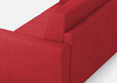 Divano Angolare 6 Posti 288x248x85 cm Yasel in Tessuto Rosso