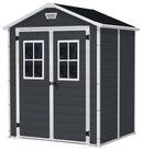 Casetta da Giardino Porta Attrezzi 185x152x226 cmin Resina Effetto Legno Keter Manor 6x5 Nero