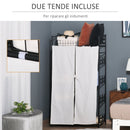 Armadio Guardaroba Appendiabiti in Ferro Nero 84x42x159 cm 