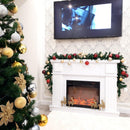 Camino Elettrico da Pavimento 95x120x30 cm Effetto Fiamma 1500W Olimpia & Lorance color Bianco