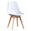 Set 4 Sedie Ergonomiche 53,5x48,5x83 cm Gambe in Legno Candice Bianco