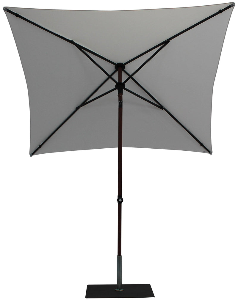 Ombrellone da Giardino 2x2 m Palo Ø38 mm in Alluminio Effetto Legno Tessuto Poliestere Trend Wood Bianco