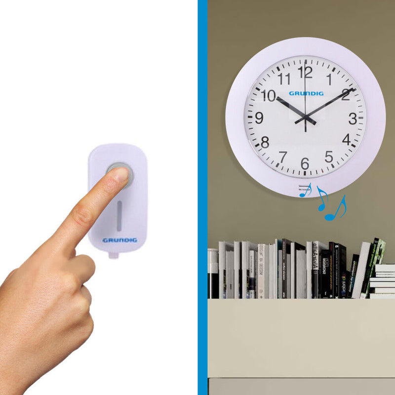 Orologio da Parete con Campanello Wireless Ø29 cm Grundig Bianco