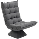 Poltrona per Salotto Girevole 62x70x95 cm con Schienale Regolabile in 5 Posizioni in Effetto Velluto Grigio      