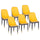 Satz mit 6 gepolsterten Stühlen 45 x 42 x 92 cm in gelbem Kunstleder