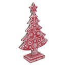 Albero resina rosso con decori bianchi cm 16x5,7xh24