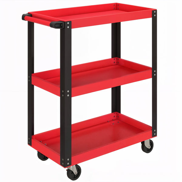 online Carrello Porta Attrezzi a 3 Ripiani 70,5x35x82,5 cm in Metallo e PP Rosso e Nero