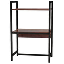 Scaffale da Scrivania Multiuso 3 Ripiani 53x35x80 cm per Stampante Ufficio in MDF Noce e Nero