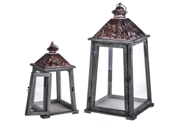 sconto Set 2 Lanterne in Metallo H 59 cm