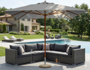 Ombrellone da Giardino 3x3m Palo Ø48 mm in Legno e Poliestere Grigio