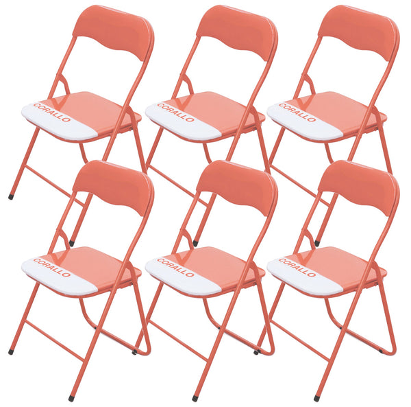 online Set mit 6 Soriani Coral Klappstühlen aus Metall