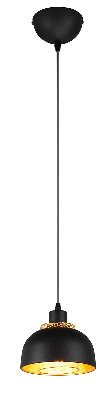 Lampada a Sospensione da Interno Attacco E27 in Metallo Nero Opaco sconto