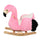 Schaukelflamingo aus Plüsch und rosa Espenholz