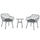 Set aus Couchtisch und 2 Gartenstühlen aus grauem Polyethylen-Rattan