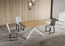 Tavolo Allungabile 120-204x80x74 cm Niket Quercia Natura Gambe Bianche