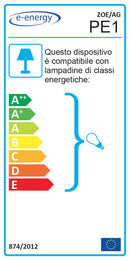 Applique 1xE27 Finali Cromo Vetro Lastra Graniglia Bianco E-Energy Zoe