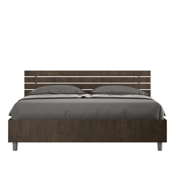 prezzo Letto Matrimoniale con Alzata Comoda Testata Inclinata a Doghe Ankel Noce Varie Misure