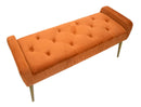 Panca Lady Ruggine 120x45x55 cm in Legno Spugna Metallo e Poliestere Ruggine e Oro
