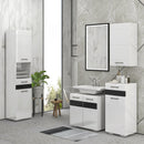 Mobiletto Bagno 1 Cassetto 1 Anta 37x32,5x79 cm in MDF Bianco