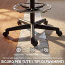 Sedia Ufficio Ergonomica Girevole in Rete Traspirante con Anello Poggiapiedi e Altezza Regolabile Nero      