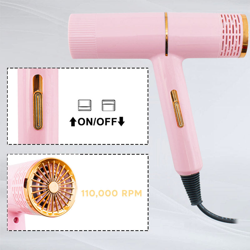 Asciugacapelli Phon Professionale 2000W Bassa Rumorosità Rosa