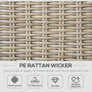 Set Salotto da Giardino Divano 2 Poltrone e Tavolino in Rattan Polietilene Cachi e Beige