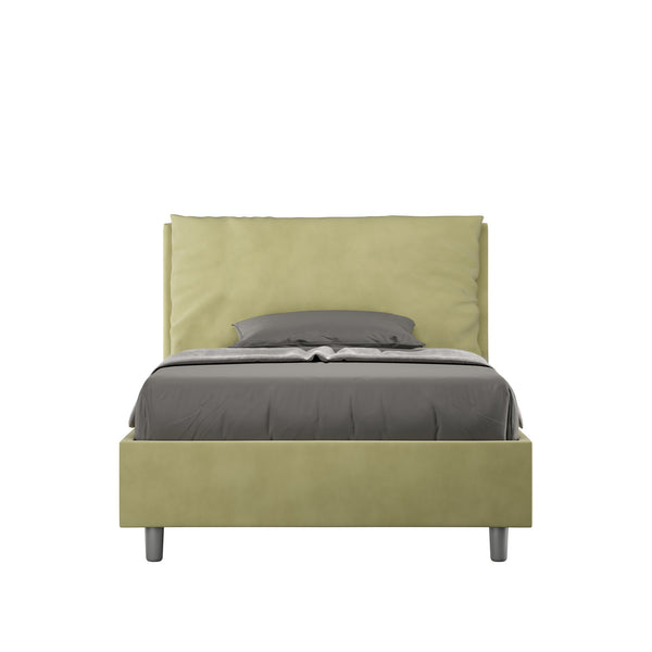 Letto 1 Piazza E Mezzo Imbottito in Microfibra Antea Large Tè Verde Varie Misure sconto