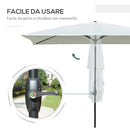 Ombrellone da Giardino 2x3 m Palo Ø38 mm in Alluminio e Poliestere Beige