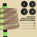 Set Bilanciere Pesi 3 in 1 con 16 Dischi Impugnatura Antiscivolo Verde      