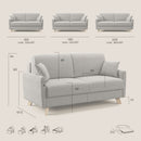 Divano Letto 3 Posti 200x94x97 cm in Tessuto Blu