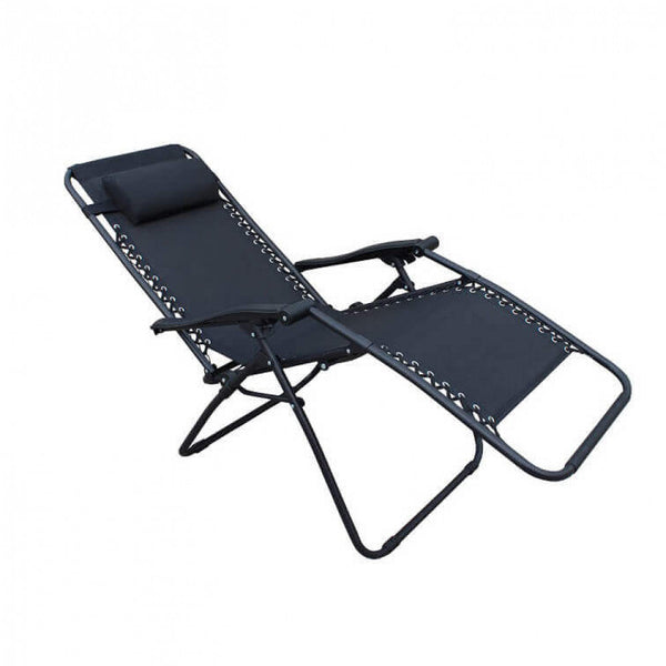 Zero Gravity Reclining Folding Liegestuhl 88x65x110 h cm in Stahl und schwarzem Textilene acquista