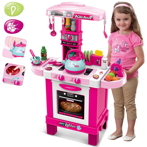 prezzo Cucina Giocattolo Bambini Luci Suoni e Bollitore Funzionante 29 Accessori Rosa