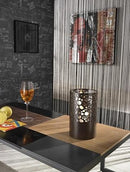 Biocamino da Tavolo 16,5x16,5xH27 cm in Metallo e Vetro Lighthouse Marrone Scuro