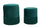 Puff Container Lines Green Pair Ø35x42-30x32 cm aus Holz und Schwamm und aus Eisen und grünem Polyester