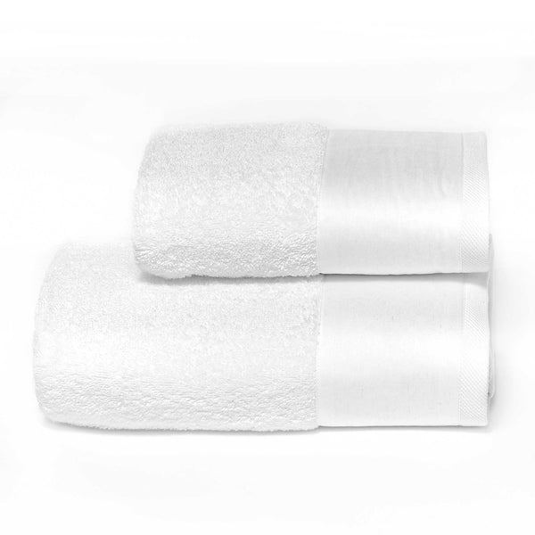 Schwammset Gesicht + Gästetücher mit Garrini Hope White Satin Volant acquista