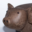 Sgabello Pouf Poggiapiedi per Bambini 66x34x36 cm Maialino Marrone Divina Home