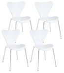 Set 4 Sedie 50x49,5x82 cm Tessa in Plastica Bianco