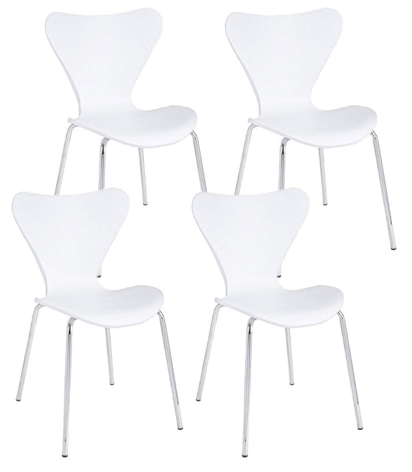Set 4 Sedie 50x49,5x82 cm Tessa in Plastica Bianco prezzo