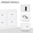 Scarpiera 4 Cassetti a Ribalta 32 Paia 98x24x83 cm in Legno Bianco